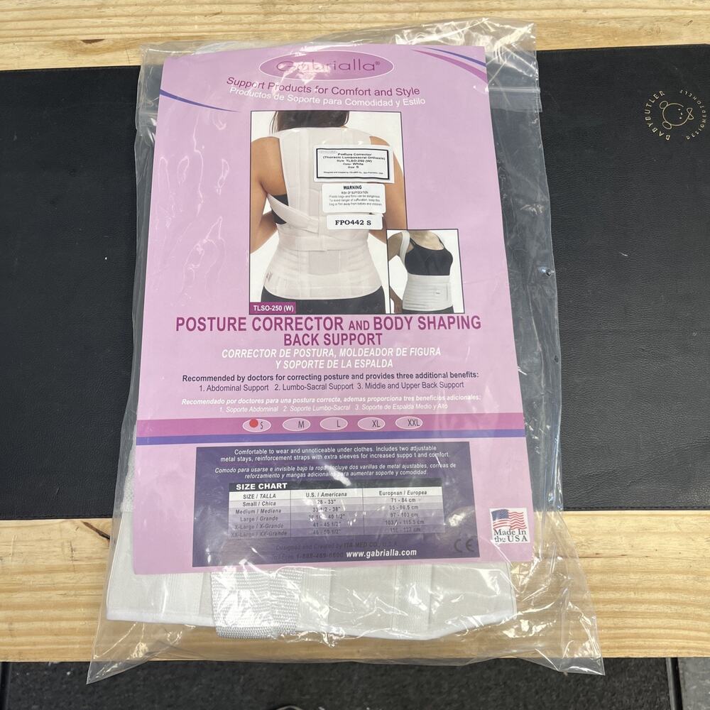 GABRIALLA Mid and Upper Back Posture Corrector for Women TLSO-250: Small